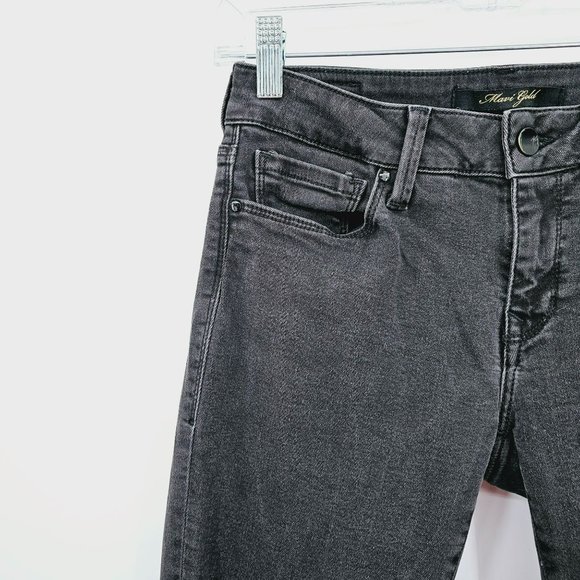 Mavi Gold Skinny Jeans 27 Faded Black Grey Cotton Stretch Classic Denim 5 Pocket - Picture 4 of 11